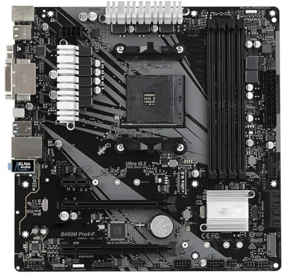 Cartes mères d'ordinateur Carte mère Fit For ASRock B450M Pro4-F B450 B450M AM4 DDR4 64 Go Ultra M.2 compatible Ryzen 5 5600 4300GE 2600 3200G 5700 processeur Micro ATX Cartes mères d'ordinateur