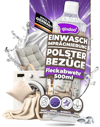 Qindoo 500ml Sofa Sessel Einwasch Imprägnierung für Polstermöbel & Bezüge, Schmutz Fleckenschutz zum einwaschen in der Waschmaschine & Handwäsche