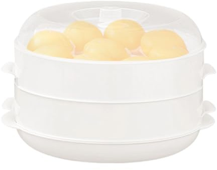 driattie Dampfgarer Mikrowelle Mit Deckel Für Mikrowelle,Kunststoff Dampfkocher Steamer Für Microwave Und Dampfgarer Für Dumplings G-emüse Fleisch