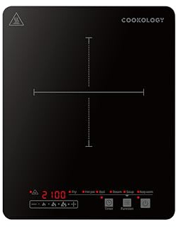Cookology 2100W Portable Induction Hob - Single Zone | 6 Smart Cooking Modes - Touch Control & Adjustable Power - Auto Shut-Off & Pan Detection - Travel-Ready - Easy-Clean