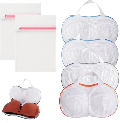 6PCS Bra Washing Machine Bag, Mesh Laundry Bags, Zipper Design Suitable for Underwear, Panties and Delicate Clothing, For Home Use, Convenient to Carry for Traveling