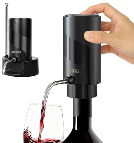 AIKARO - Electric Wine Aerator Pourer Rechargeable Automatic Electronic Decanter with Base