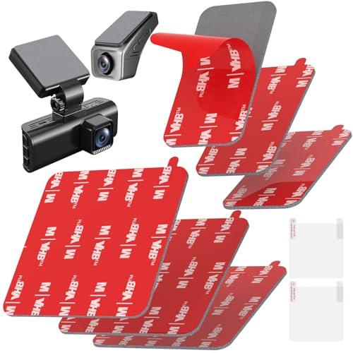 Doppelseitiges Klebepads Extra Stark, 6 Stück Doppelseitige Dashcam Klebepads, Klebepads für Dashcam GoPro Autokamera Actionkamera, für Windschutzscheibe und Armaturenbrett, Zuschneidbare