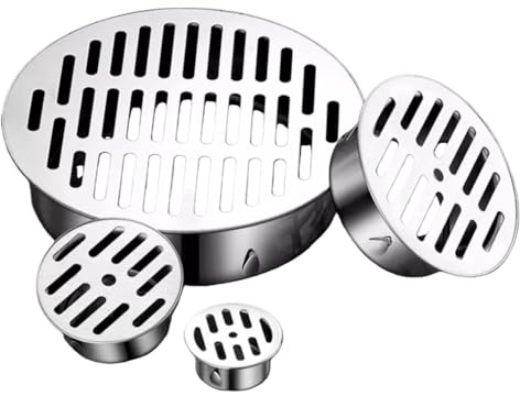 RTVGNSZSJL 50 90 110mm Bodenablauf Aus Edelstahl, Anti-Blockier Abnehmbarer Bodenablauf Filter Runde Bodenablaufabdeckung Für Balkon, Dach, Garten(90mm/3.54)
