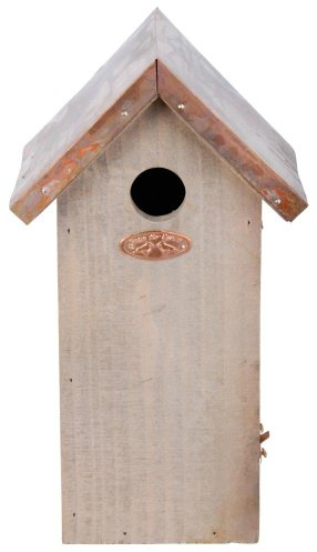 Esschert Design Vogelhaus Chickadee Antik Waschung mit Kupferdach