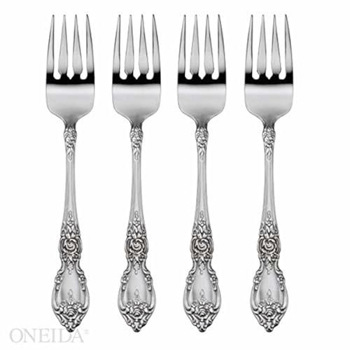 Oneida Wordsworth Everyday Salad Forks 18/0 Stainless Steel, Set of 4, Silver