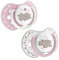 LOVI 22/810girl Dynamischer Silikon-Schnuller, Night&Day, 3-6 Monate, kiefergerecht, 2 Stück, BPA frei, nachtleuchtender Ring