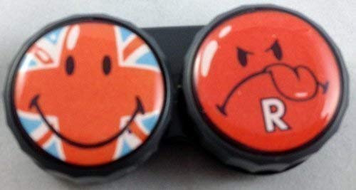 Smiley World Flat Contact Lens Storage Cases - Huge Selection Available (Black Union Jack)