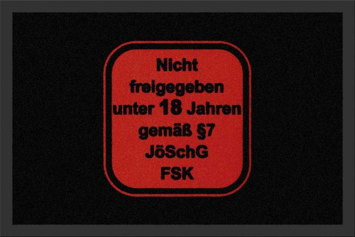 empireposter FSK 18 - Fussmatte, Größe: 60 x 40 cm, Material Polypropylen