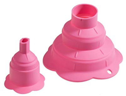 Entonnoir 2 parties 13 x 3,8 x 3,8 cm et 1 cm-en silicone alimentaire kochblume edition en silicone rose