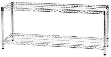 Archimede Sistema Componibile, Scaffale Due Ripiani, Grigio (Cromato), 121 x 36 x 50 cm