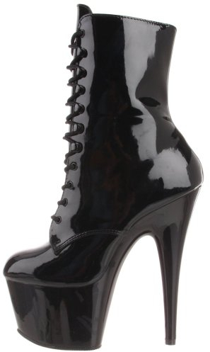 Pleaser ADORE-1020, Damen Halbschaft Stiefel, Schwarz (Blk Pat/Blk), 39 EU (6 DDamen UK)
