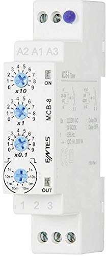 MCB-8 ENTES Multifunktions-Zeitrelais, 24 V/DC, 24 V/AC, 230 V/AC, 1 Stück, Zeitbereich: 0,1 s – 30 h, 1 Wechselrichter (RT)