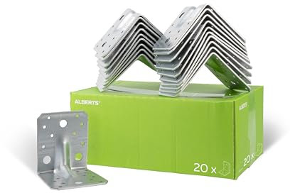 GAH-Alberts Alberts 846688 Équerre d'assemblage renforcée avec nervure | galvanisée Sendzimir | 105 x 105 x 90 mm | kit de 20