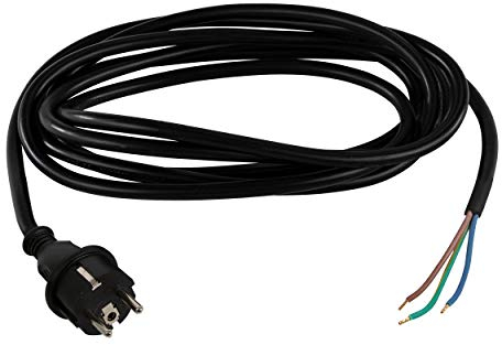 REV Ritter 0577135555 H05RR-F Câble d'alimentation avec prise de terre Noir 1,5 mm² 5 m
