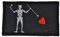Blackbeard Edward Teach Pirate Flag 3.75x2.25 Military Patch / Morale Patch - Black by Tactical Gear Junkie