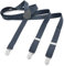 Herren Damen Long Hosenträger Y Form Style 3er Clips elastisch Schmal Unifarbe und Bunt mit verschiedenen Motiv, Grau (Grau),Gr. One Size