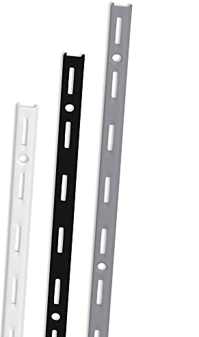 IB-Style - 2 pièces des Rail Murale | pour système à 1 rangée avec la Grille de 50 mm| 5 Dimensions | Longueur 50 cm Blanc de Support d'étagères de Charges Lourdes 50 cm Fait de Acier - Blanc