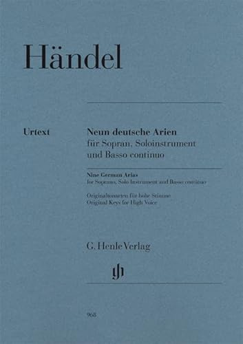 Georg Friedrich Händel-Nine German Arias-Voice [h], Soloinstrument and Piano-PIANO REDUCTION