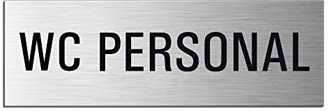 Schild WC Personal Türschild 240 x 80 mm Türschild Aluminium selbstklebend Nr.25239-S