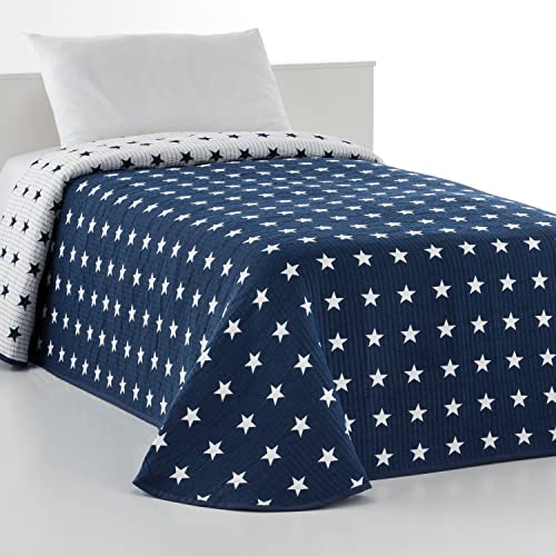 VIALMAN Leichte Tagesdecke Sofia 10 für Doppelbett 135 cm | Tagesdecke 230 x 270 cm, Marineblau