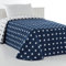 VIALMAN Leichte Tagesdecke Sofia 10 für Doppelbett 135 cm, Tagesdecke Sterne, Bett 135 cm, Größe Tagesdecke 230 x 270 cm, Marineblau