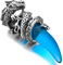 INBLUE Dragon Wolf Zahn Anhänger für Männer Jungen Frauen Edelstahl Coole Halsketten Simulieren Kristall Edelstein Freund Geschenke Schmuck mit 23 Zoll Kette