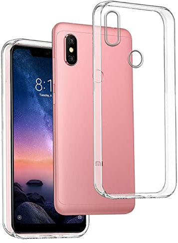 Cover in Gel TPU Trasparente per XIAOMI REDMI 6 PRO - XIAOMI Mi A2 Lite, Ultra Sottile 0,33 mm, Morbido Flessibile, Custodia Silicone