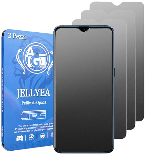 JELLYEA Matt Pellicola Opaca per Redmi Note 12 [ 3-Pezzi ] Vetro Temperato Opaco Anti-riflesso Anti-impronta 9H Pellicola Protettiva Opaca per Poco M4 Pro/Redmi Note 12 4G/5G,6.43