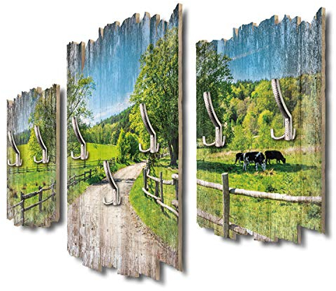 Kreative Feder Spaziergang auf dem Land Designer Wandgarderobe Flurgarderobe Wandpaneele 95 x 60 cm aus MDF DTGH035