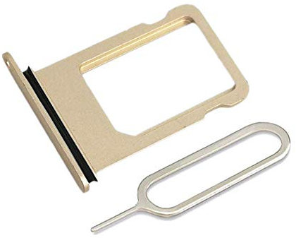 LIBAI-V Sim Card Tray Slot Replacement for iPhone 7 Plus with Waterproof Rubber & Remover Eject Pin + Cloth (glod)