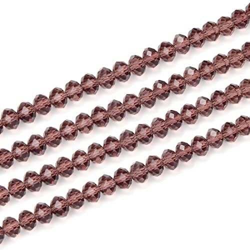 700pcs Czech Faceted Rondelle Crystal Glass Loose Beads 8mm Spacer Bulk Burgundy Red for DIY Craft Jewelry Making CCR811