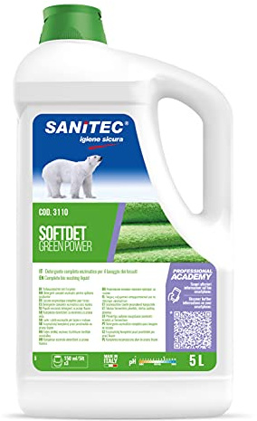 SANITEC igiene sicura Green Power - Ammorbidente Liquido Ecologico Concentrato per Bucato a Mano e in Lavatrice - Bianchi e Colorati - 5 kg