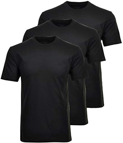 RAGMAN Herren T-Shirt Kurzarm Rundhals Shirt, Reg Fit, SCHWARZ, XXL