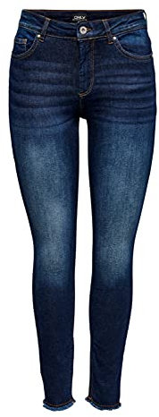 ONLY Damen ONLBLUSH Life Mid SK ANK RW REA837 NOOS Jeans, Dark Blue Denim, XS/34