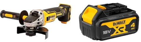 DEWALT DCG405N-XJ 18V XR Brushless 125mm Angle Grinder, Multi-Colour + DEWALT Battery