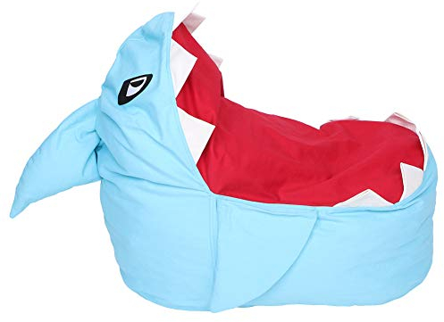 Kinder Sitzsack Stuhl, Adorable Shark Große Kapazität Füllbarer Reißverschluss Plüsch Spielzeug Organizer Kinder Spielzeug Sitz Gefüllte Aufbewahrungstasche für Kissen Handtücher Kleidung(Blau)