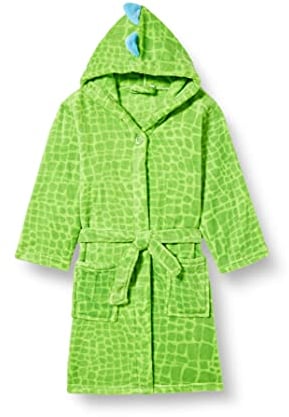 Playshoes Accappatoio in pile per bambini, Vestaglia Unisex - Bambini e ragazzi, Dinosauro, 122/128