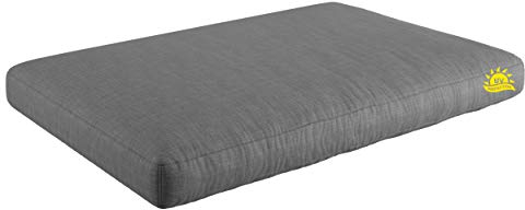 sunnypillow Palettenkissen mit abnehmbarem Bezug UV - beständig Outdoor/Indoor Palettenauflage Palettenpolster Palettensofa Sitzkissen 120x80x15cm Anthrazit