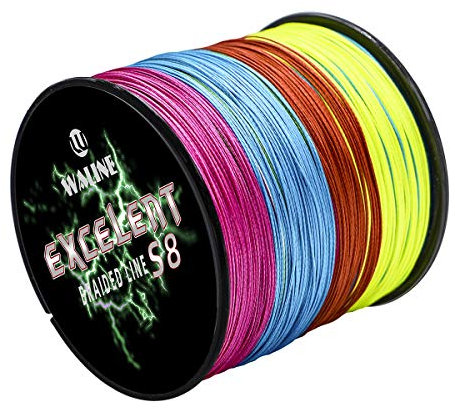 Waline Super Strong 300m 500m PE Geflochtene Angelschnur 8 Stränge Multifilament Angelschnur 20lb-80lb Meeresfischen Geflochtene Schnur (Mehrfarbig, 50lb/0.33mm/ 300m(328yds))