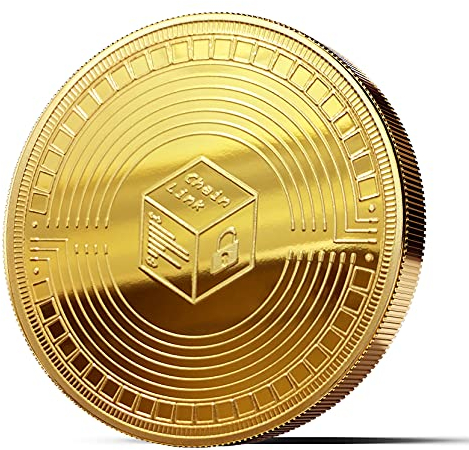 innoGadgets® Physische Chainlink Medaille mit 24-Karat Echt-Gold überzogen. Wahres Sammlerstück mit Schutzhülle, Münzkapsel. Perfekt für jeden Chainlink-Fan