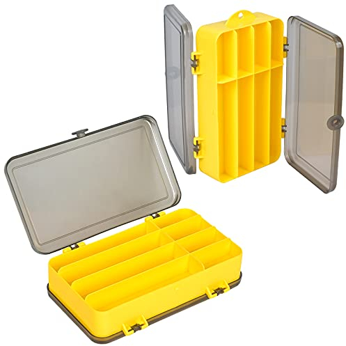Transparent Plastic Tackle Box Storage Organizer Case with Compartments, Waterproof Fishing Accessories Box