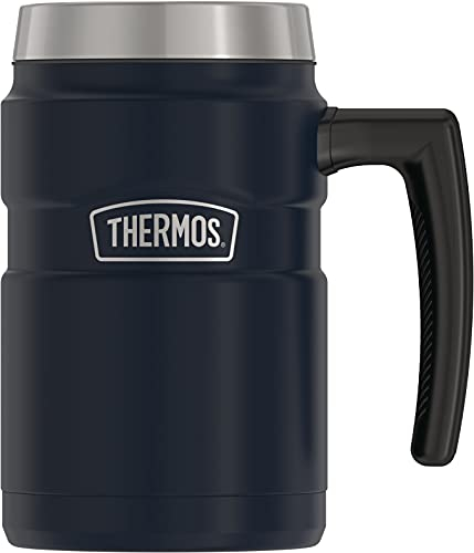 Thermos Stainless King 16 Ounce Coffee Desk Mug, Midnight Blue
