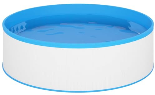 vidaXL Planschbecken mit Einhängeskimmer Pumpe Swimming Pool Schwimmbecken Schwimmbad Familienpool Aufstellpool Swimmingpool 350x90cm Weiß