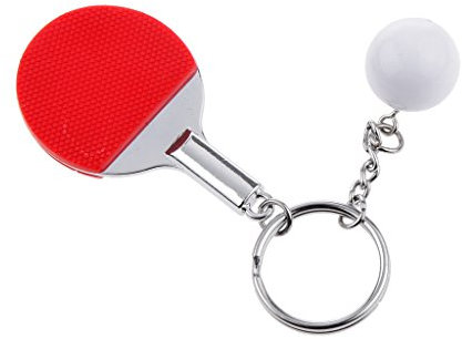 Sharplace Raquette De -Pong De Tennis De Table Créative avec Pendentif Boule Porte-clés Porte-clés Sport, Rouge