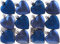 Set Of 12 x Love Heart Christmas Tree Baubles - NAVY BLUE