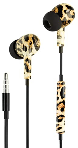 Music Sound | Kopfhörer mit Kabel Fantasy Intra-auriculaires | Kabelgebundener In-Ear-Kopfhörer mit Mikrofon – 3,5-mm-Klinkenstecker – 1,2 m langes, verwicklungsfreies Kabel – Design Animalier