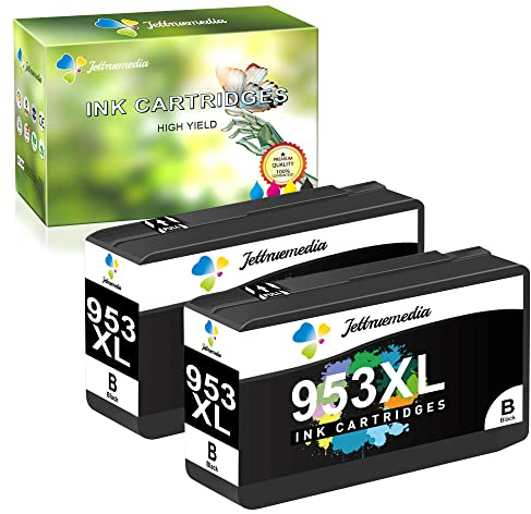 JTM 953XL Schwarz Druckerpatronen für HP 953 XL Patronen Officejet Pro 8710 8715 7720 7740 7730 8720 8730 8210 8725 8715 8740 8218 8718 8719 8728 (2er Schwarz)
