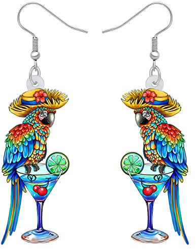 RAIDIN Acryl Papagei Ohrringe für Damen Mädchen Scarlet Macaw Vogel Baumeln Haken Ohrringe Schmuck Geschenke für Geburtstag Party Dekorationen (Arktis)