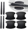 Gunhunt 8 PCS Car Scratch Protectors, Carbon Fiber Cover Anti Scratch Stickers, Protective Film Bowl Sticker (Black)